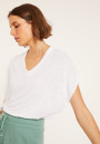 Lockeres T-Shirt mit V-Ausschnitt aus Flammenleinen - Marra