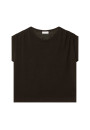 T-Shirt aus Flammenleinen mit Schulterverengung - Marine