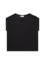 T-Shirt aus Flammenleinen mit Schulterverengung - Marine