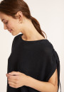 T-Shirt aus Flammenleinen mit Schulterverengung - Marine