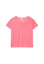 Locker sitzendes Rundhals-T-Shirt aus Flammenleinen - Pavot