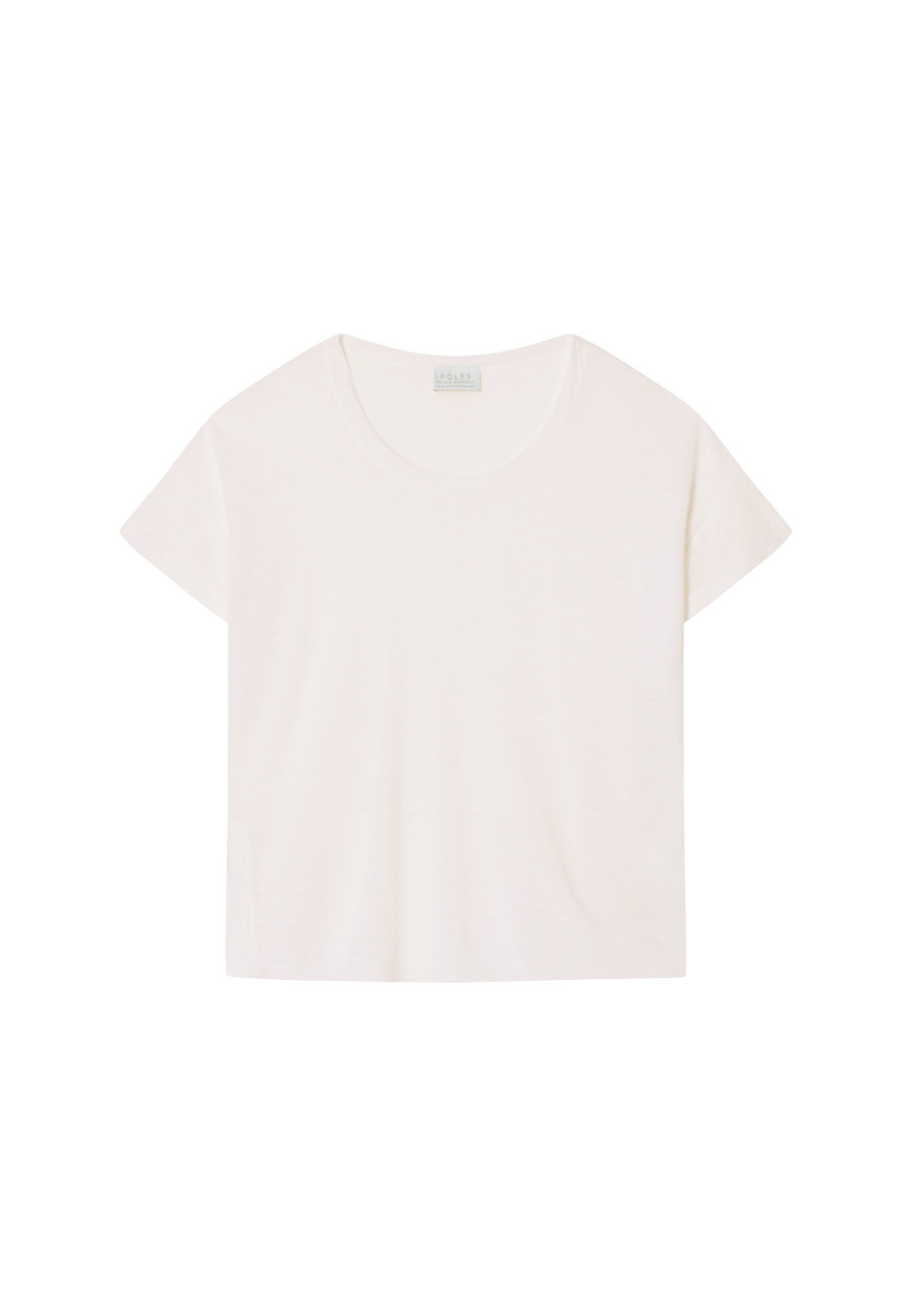Locker sitzendes Rundhals-T-Shirt aus Flammenleinen - Pavot