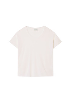 Locker sitzendes Rundhals-T-Shirt aus Flammenleinen - Pavot