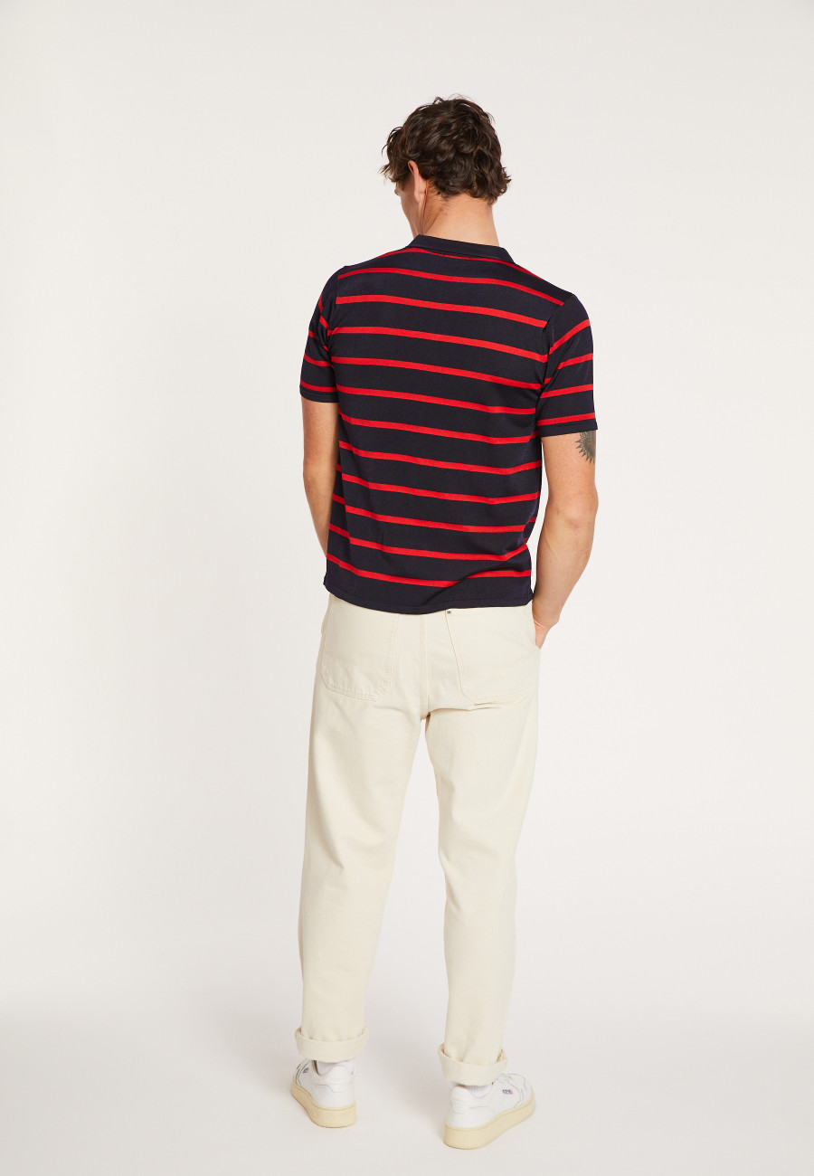 Gestreiftes Polo aus "Fil Lumière" - Harold