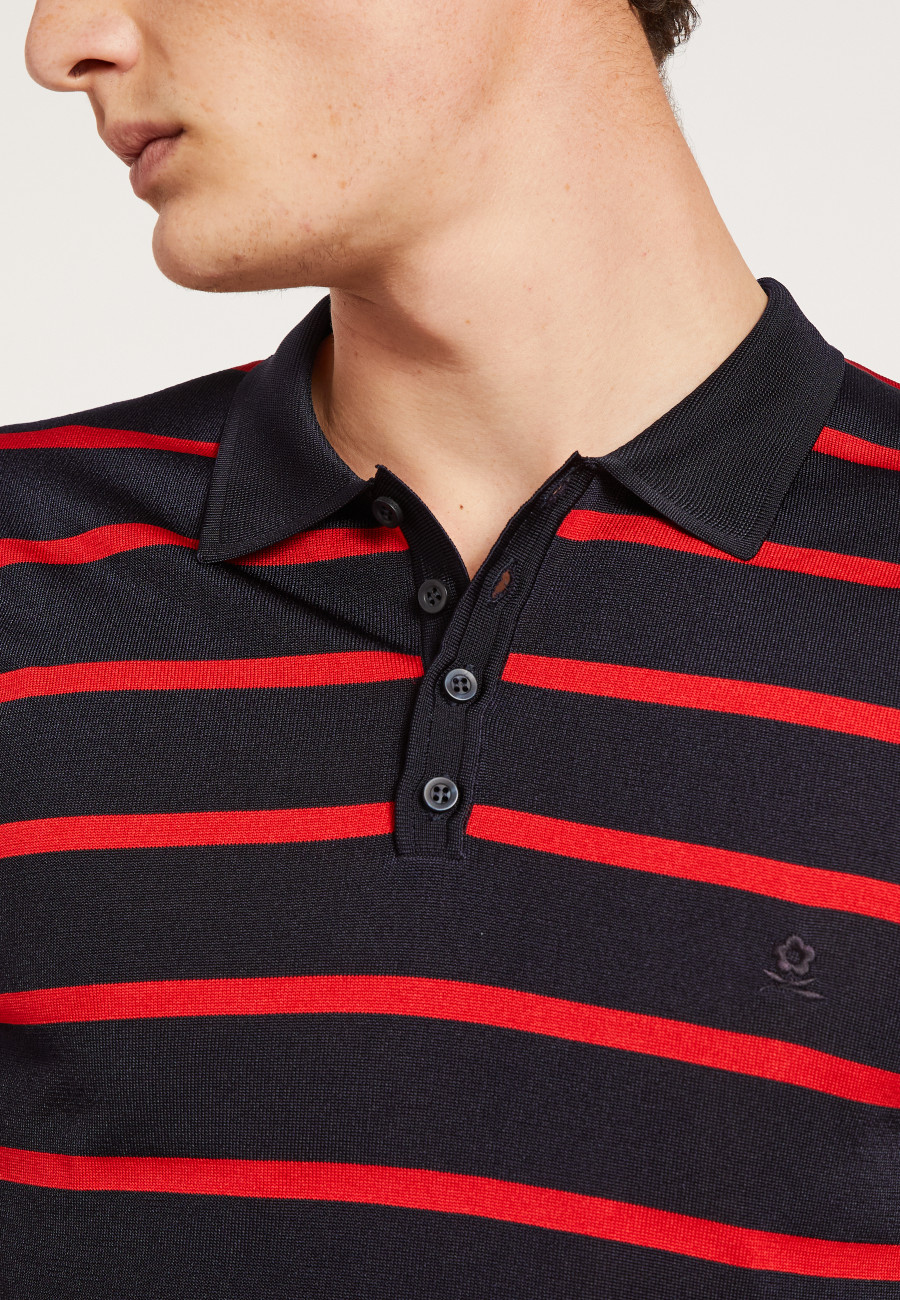 Gestreiftes Polo aus "Fil Lumière" - Harold