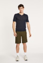 Slub Leinen V-Ausschnitt T-Shirt - Reuben