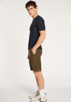 Slub Leinen V-Ausschnitt T-Shirt - Reuben