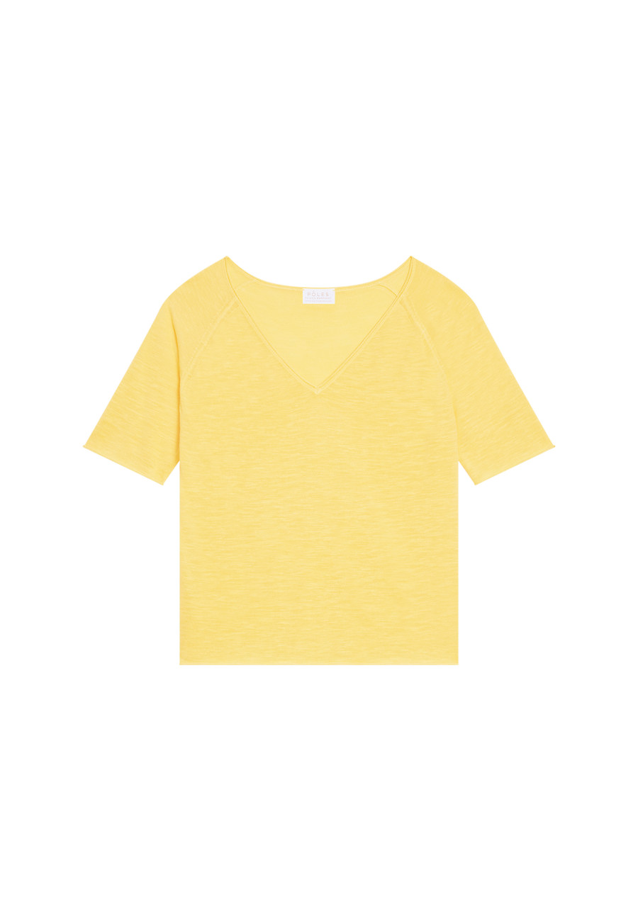 T-Shirt mit Ellbogenärmeln aus Flammleinen - Bonbon