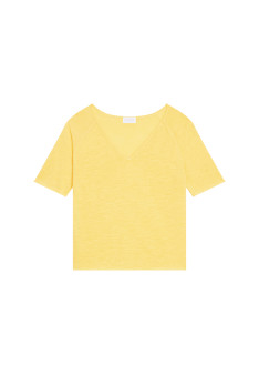 T-Shirt mit Ellbogenärmeln aus Flammleinen - Bonbon