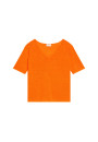T-Shirt mit Ellbogenärmeln aus Flammleinen - Bonbon