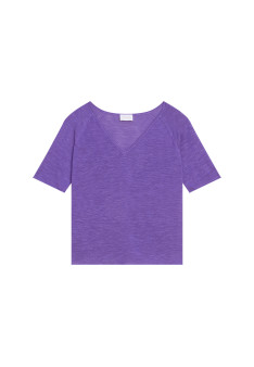 T-Shirt mit Ellbogenärmeln aus Flammleinen - Bonbon