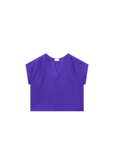 Kurzarm-Leinenbluse - Virginie