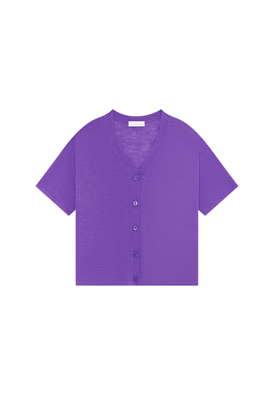 Knopfleiste-T-Shirt aus Flammenleinen - Maddie