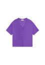 Knopfleiste-T-Shirt aus Flammenleinen - Maddie