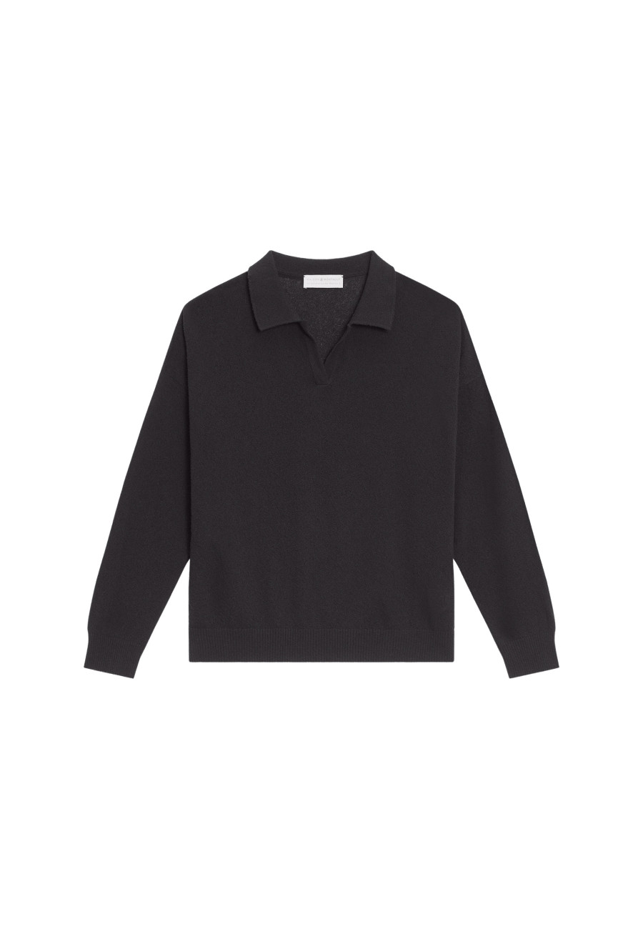 Das Langarm-Poloshirt aus gebürsteter Baumwolle - Melvina.