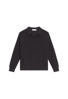 Das Langarm-Poloshirt aus gebürsteter Baumwolle - Melvina.