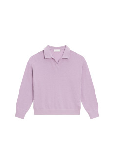 Das Langarm-Poloshirt aus gebürsteter Baumwolle - Melvina.