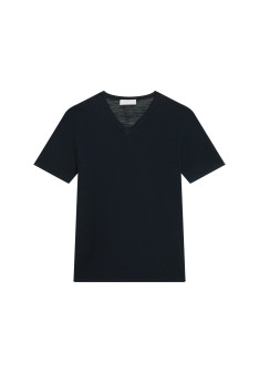 Slub Leinen V-Ausschnitt T-Shirt - Reuben