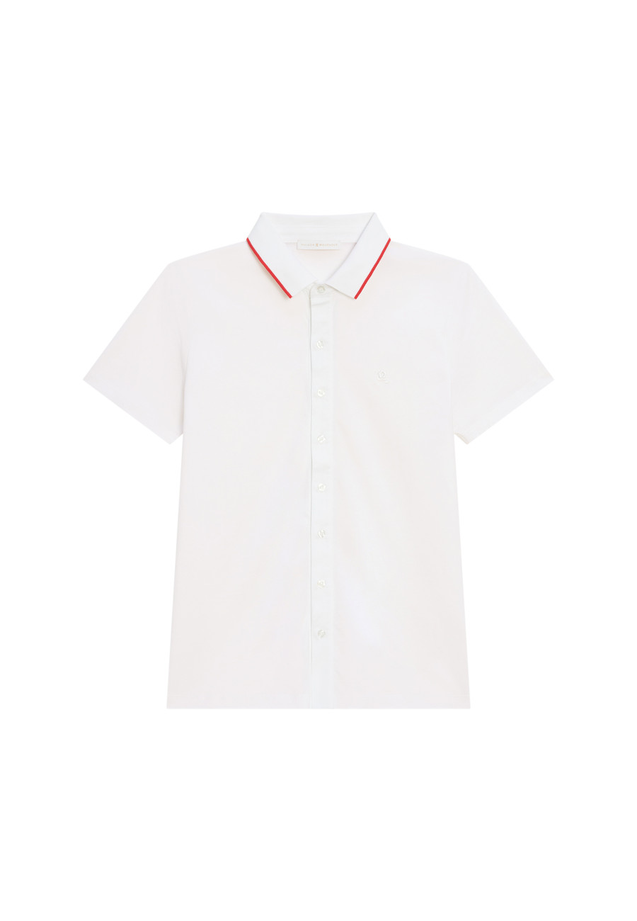 BACCARAT CHEMISE EN  JERSEY UNI ET BORD BICOLORE
