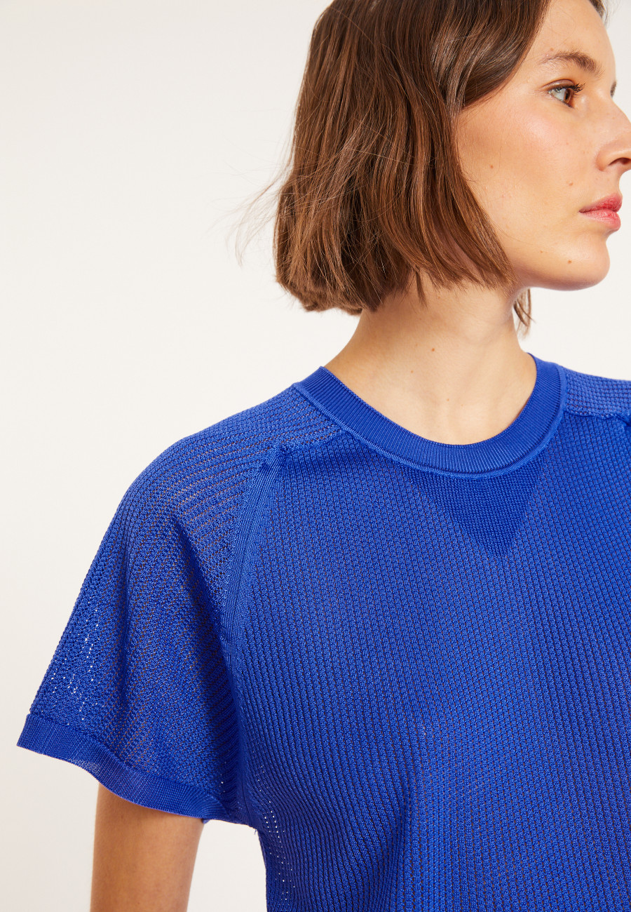 Geripptes Leichtgarn-T-Shirt - Malory