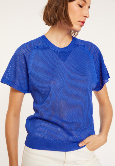Geripptes Leichtgarn-T-Shirt - Malory