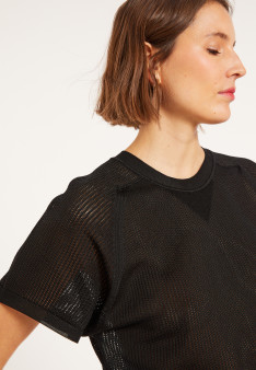 Geripptes Leichtgarn-T-Shirt - Malory
