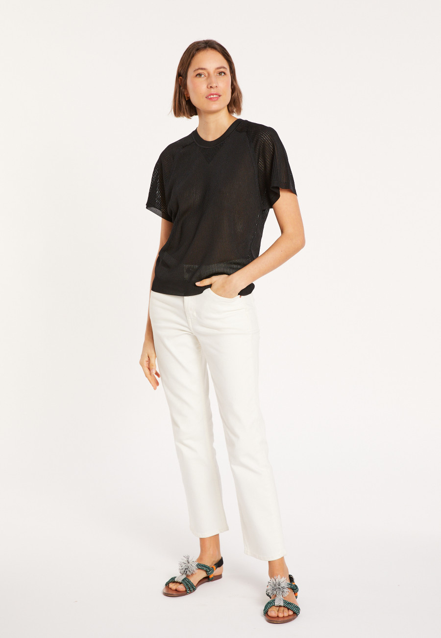 Geripptes Leichtgarn-T-Shirt - Malory
