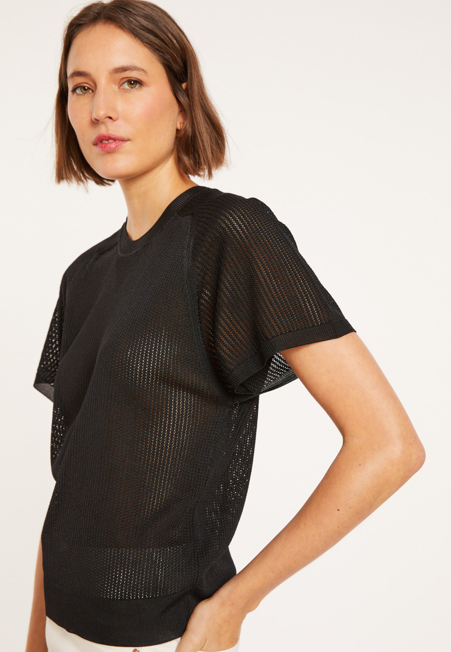 Geripptes Leichtgarn-T-Shirt - Malory