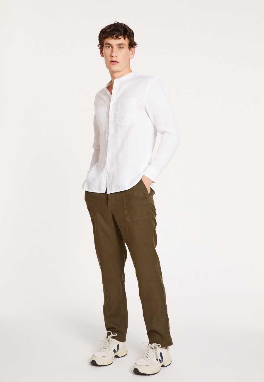 Chemise aus Leinen mit Tunika-Kragen - Dean