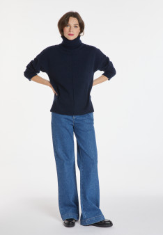 Rollkragenpullover mit Kaschmirschlitzen - Adena