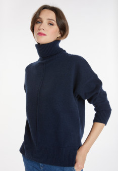 Rollkragenpullover mit Kaschmirschlitzen - Adena