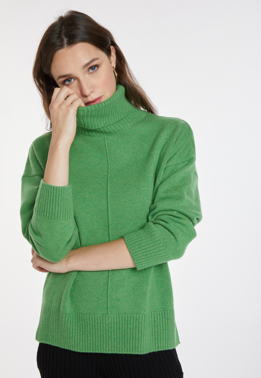 Rollkragenpullover mit Kaschmirschlitzen - Adena