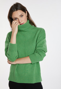Rollkragenpullover mit Kaschmirschlitzen - Adena