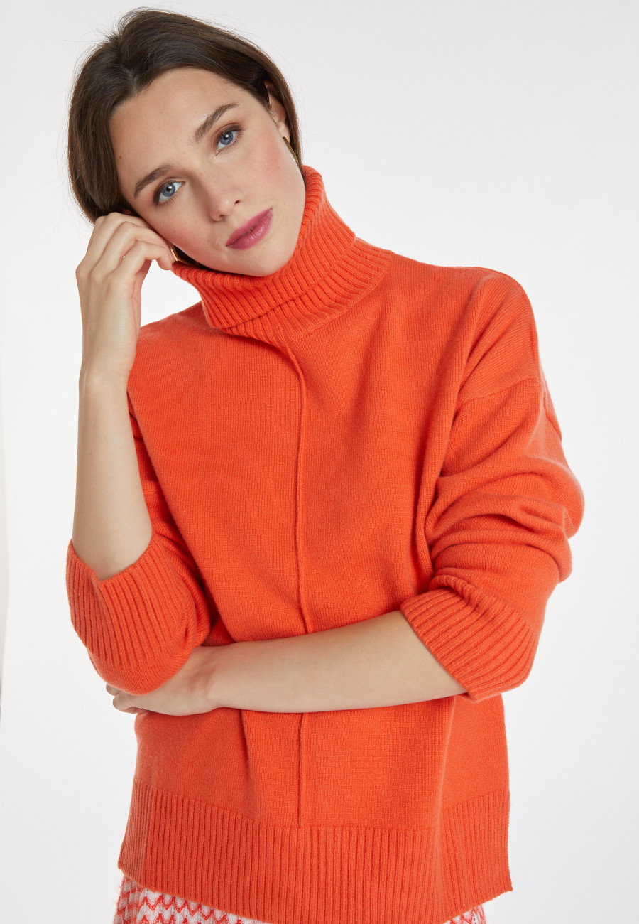 Rollkragenpullover mit Kaschmirschlitzen - Adena