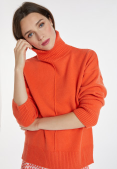 Rollkragenpullover mit Kaschmirschlitzen - Adena