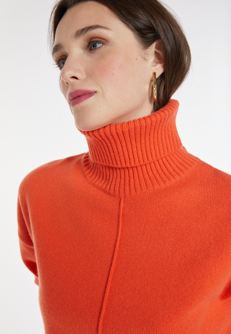 Rollkragenpullover mit Kaschmirschlitzen - Adena