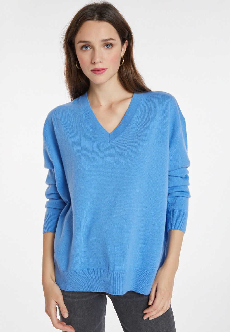 Lockerer Pullover mit Schlitzen aus Kaschmir - Alienor Lockerer Pullover mit Schlitzen aus Kaschmir - Alienor