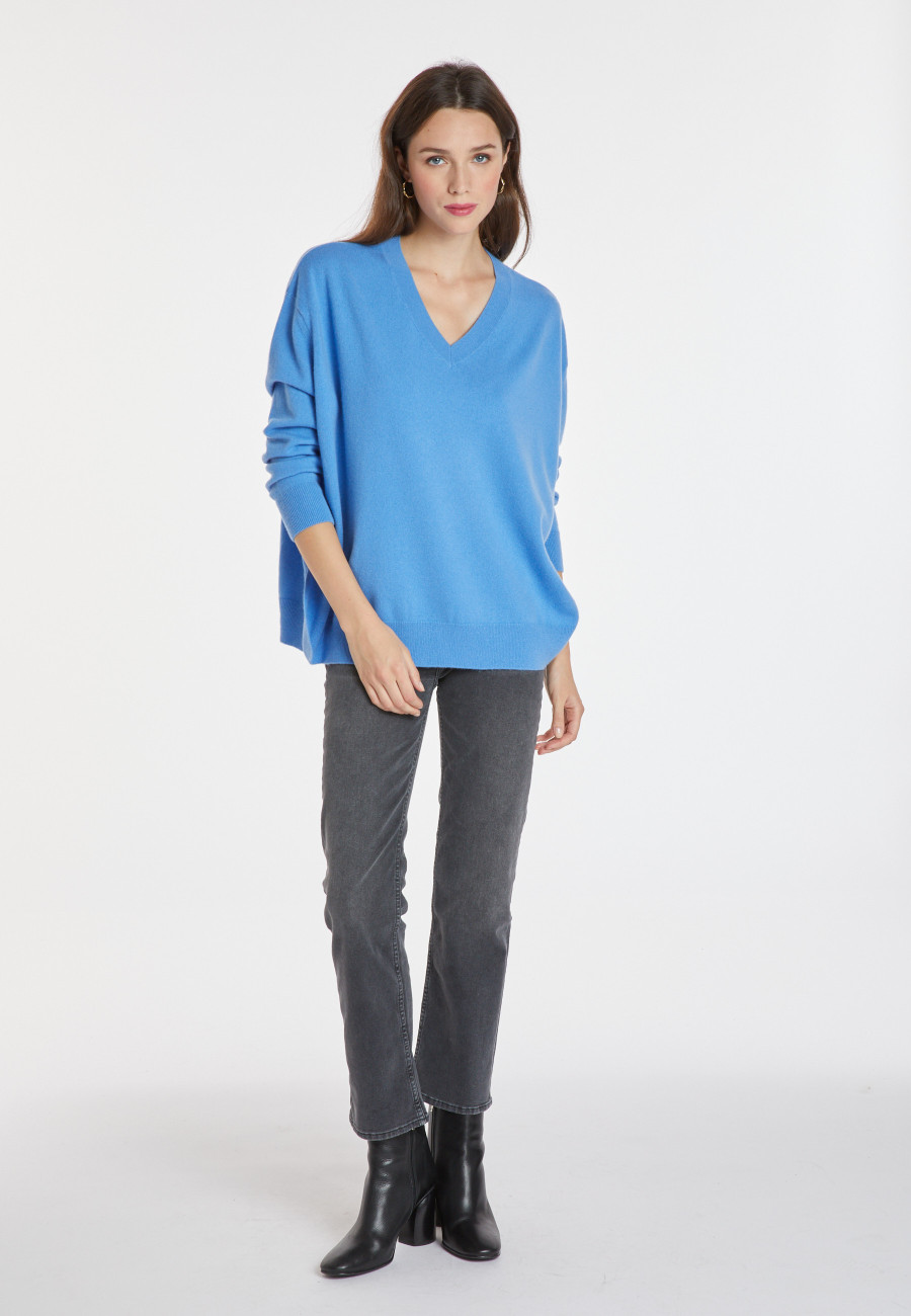 Lockerer Pullover mit Schlitzen aus Kaschmir - Alienor Lockerer Pullover mit Schlitzen aus Kaschmir - Alienor