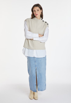 Ärmelloser Pullover aus Kaschmir und Wolle - Anika
