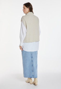 Ärmelloser Pullover aus Kaschmir und Wolle - Anika