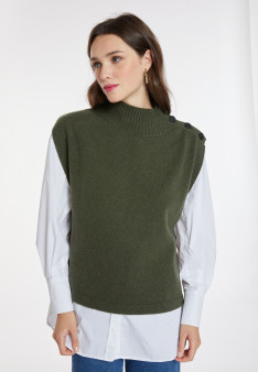 Ärmelloser Pullover aus Kaschmir und Wolle - Anika