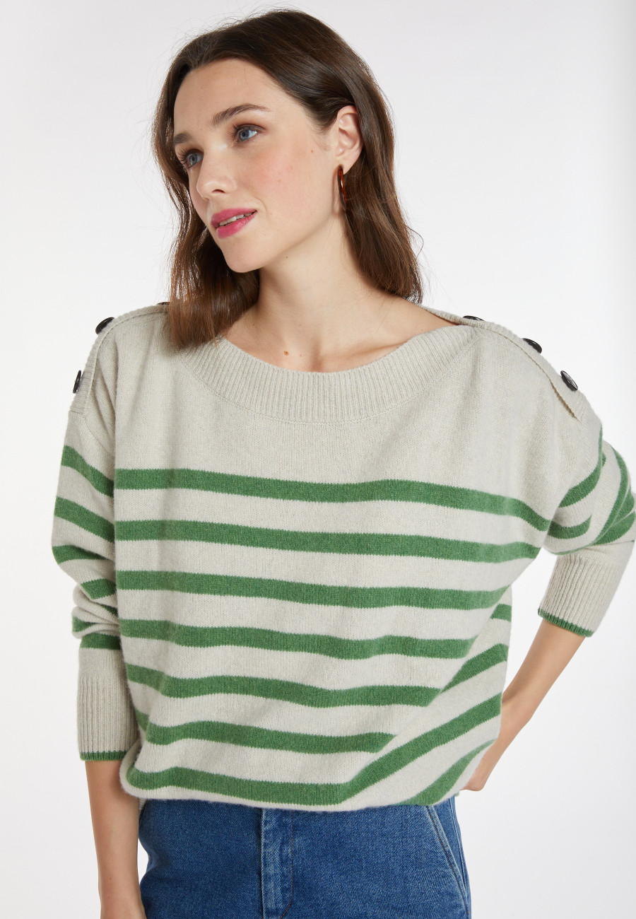Marinière-Pullover aus Kaschmir und Wolle - Carice