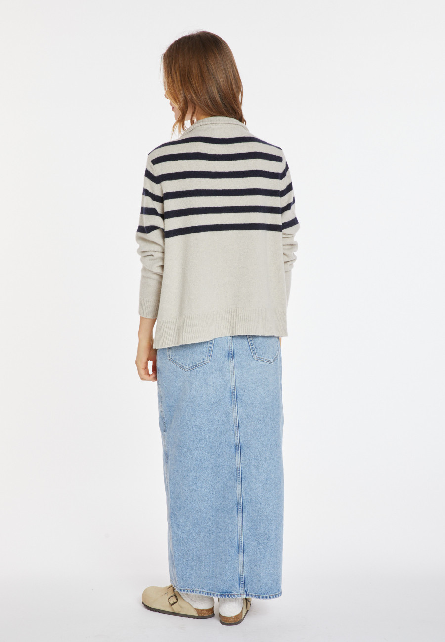 Pullover aus Kaschmir und Wolle mit Knopfleiste - Carmella