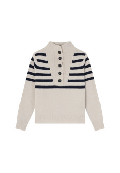 Pullover aus Kaschmir und Wolle mit Knopfleiste - Carmella