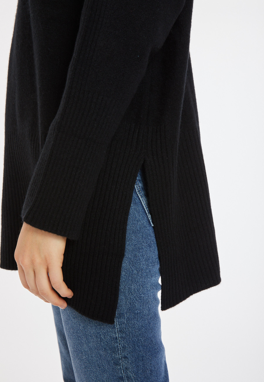 Langer Pullover mit Reißverschluss aus Wolle und Kaschmir - Charlotte