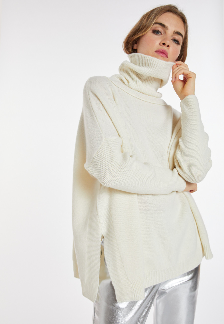 Lockerer Pullover mit Rollkragen aus Wolle und Kaschmir - Clara