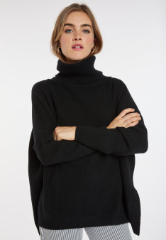 Lockerer Pullover mit Rollkragen aus Wolle und Kaschmir - Clara