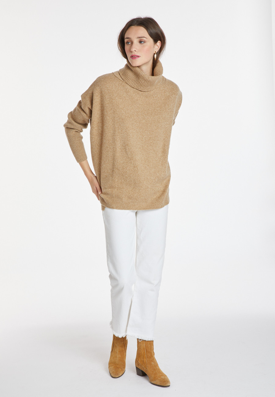 Lockerer Pullover mit Rollkragen aus Wolle und Kaschmir - Clara