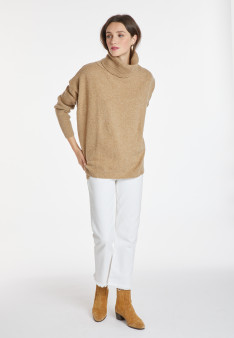 Lockerer Pullover mit Rollkragen aus Wolle und Kaschmir - Clara