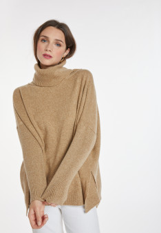 Lockerer Pullover mit Rollkragen aus Wolle und Kaschmir - Clara